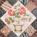CALDWELL PATCHWORK CHINTZ Fabric – ROSE AND CHOCOLATE | Schu CALDWELL PATCHWORK CHINTZ fabric ROSE AND CHOCOLATE color by Schumacher
