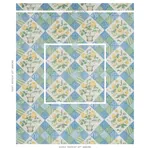 CALDWELL PATCHWORK CHINTZ fabric YELLOW AND CORNFLOWER color by Schumacher