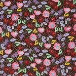 CALICO Fabric – MULTI ON BROWN | Schumacher | Wallpaper Twin CALICO fabric MULTI ON BROWN color by Schumacher