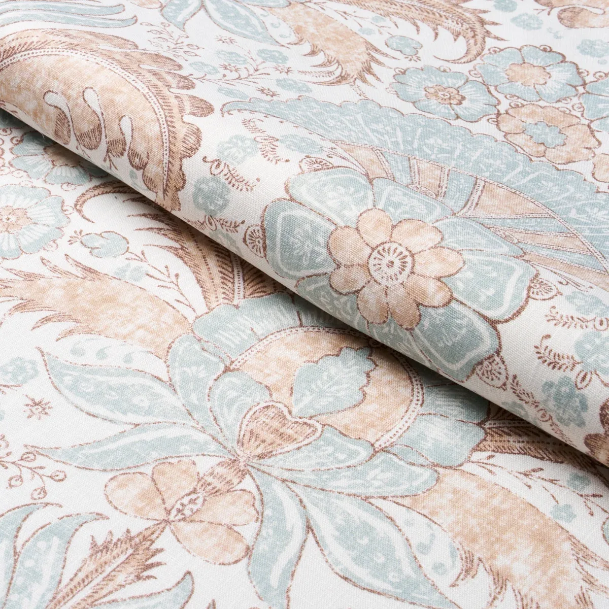 CALICUT Fabric – AQUA | Schumacher | Wallpaper Twins CALICUT fabric AQUA color by Schumacher