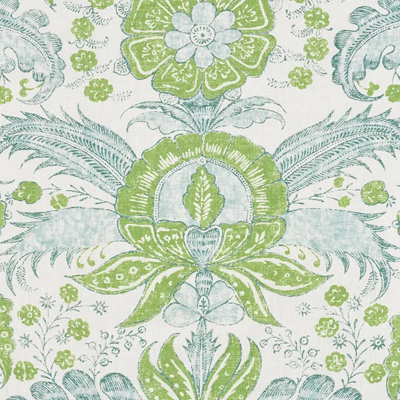 CALICUT Fabric – LEAF | Schumacher | Wallpaper Twins CALICUT fabric LEAF color by Schumacher
