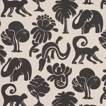 CALL OF THE JUNGLE fabric BLACK color by Schumacher