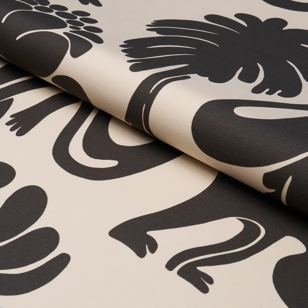 CALL OF THE JUNGLE fabric BLACK color by Schumacher