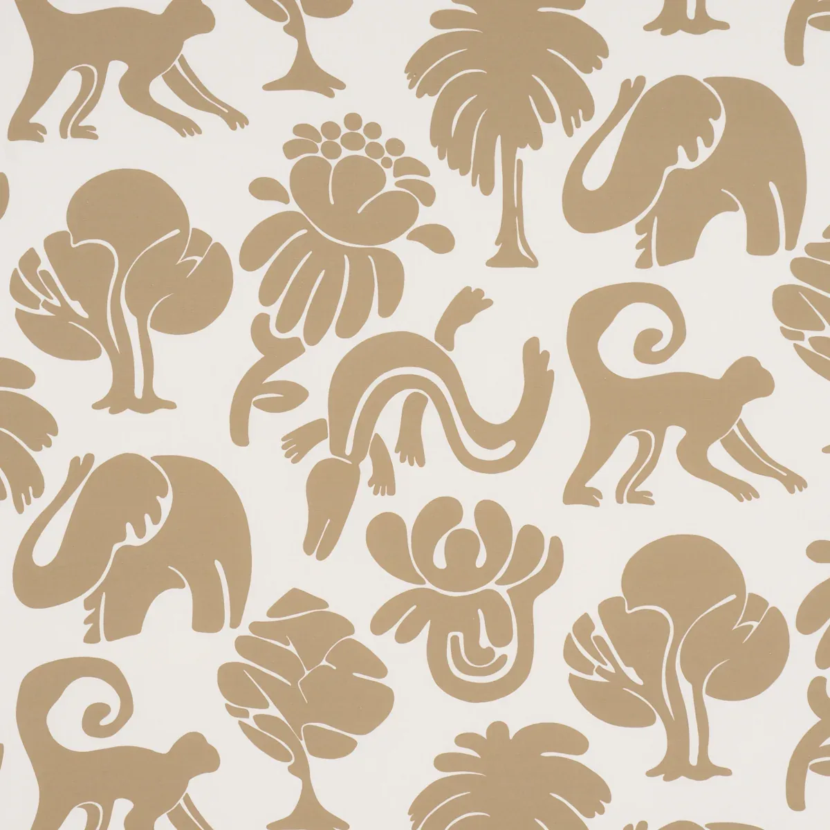 CALL OF THE JUNGLE fabric NEUTRAL color by Schumacher