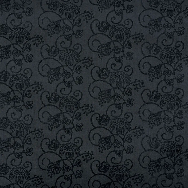 CALLIOPE EMBROIDERY fabric BLACK color by Schumacher