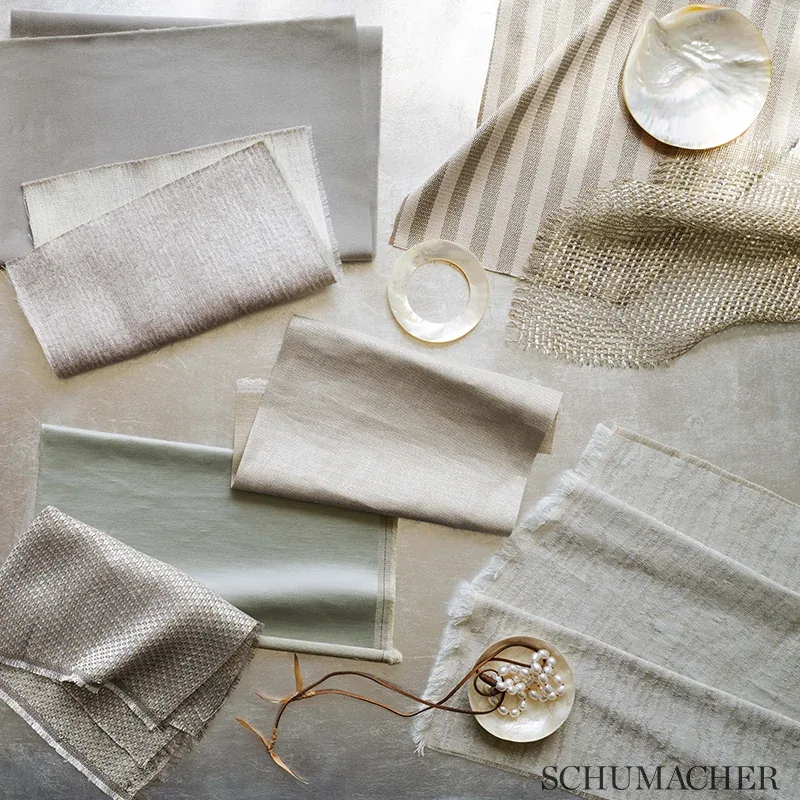 CALVIN SHEER Fabric – LINEN | Schumacher | Wallpaper Twins CALVIN SHEER fabric LINEN color by Schumacher