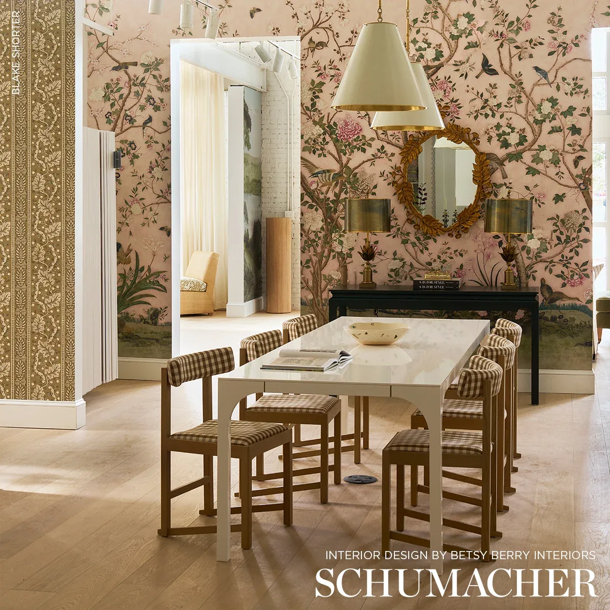 CAMDEN COTTON CHECK Fabric – MOCHA | Schumacher | Wallpaper CAMDEN COTTON CHECK fabric MOCHA color by Schumacher