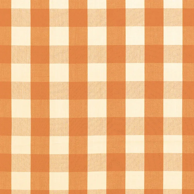 CAMDEN COTTON CHECK fabric PUMPKIN color by Schumacher