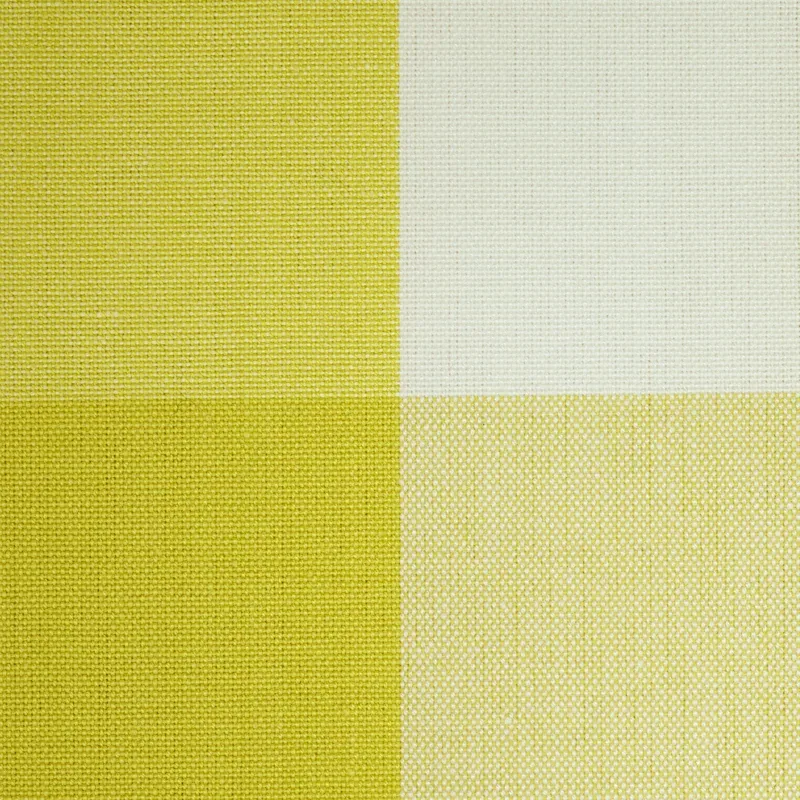 CAMDEN COTTON CHECK fabric YELLOW color by Schumacher