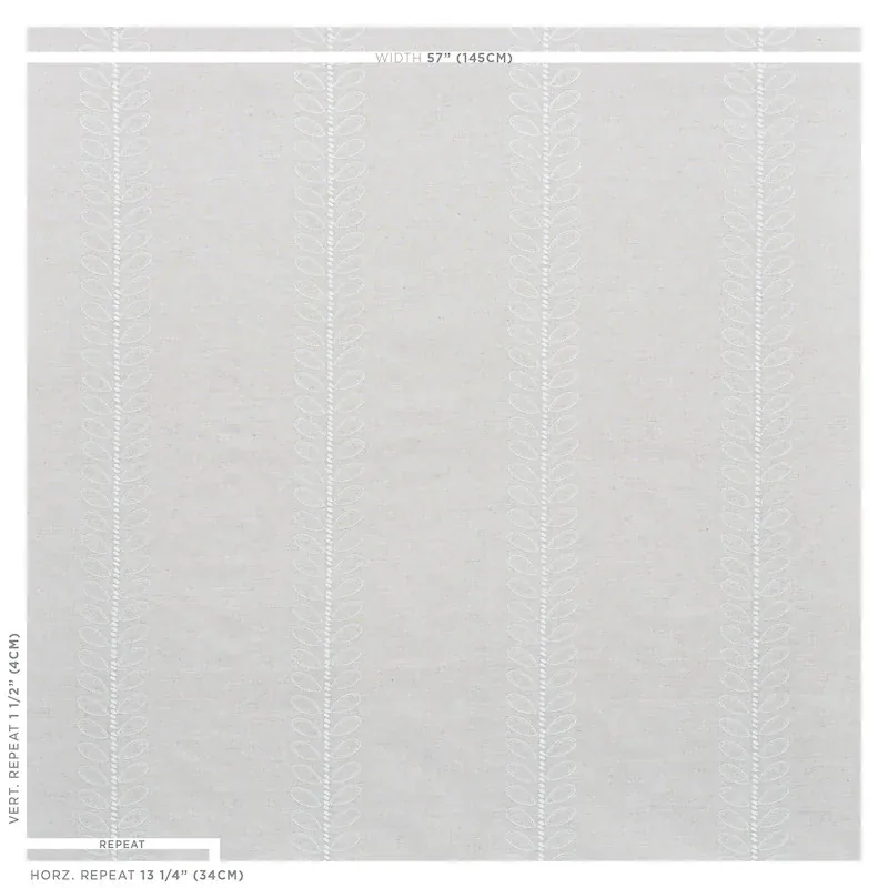 CAMILE EMBROIDERY fabric NATURAL color by Schumacher