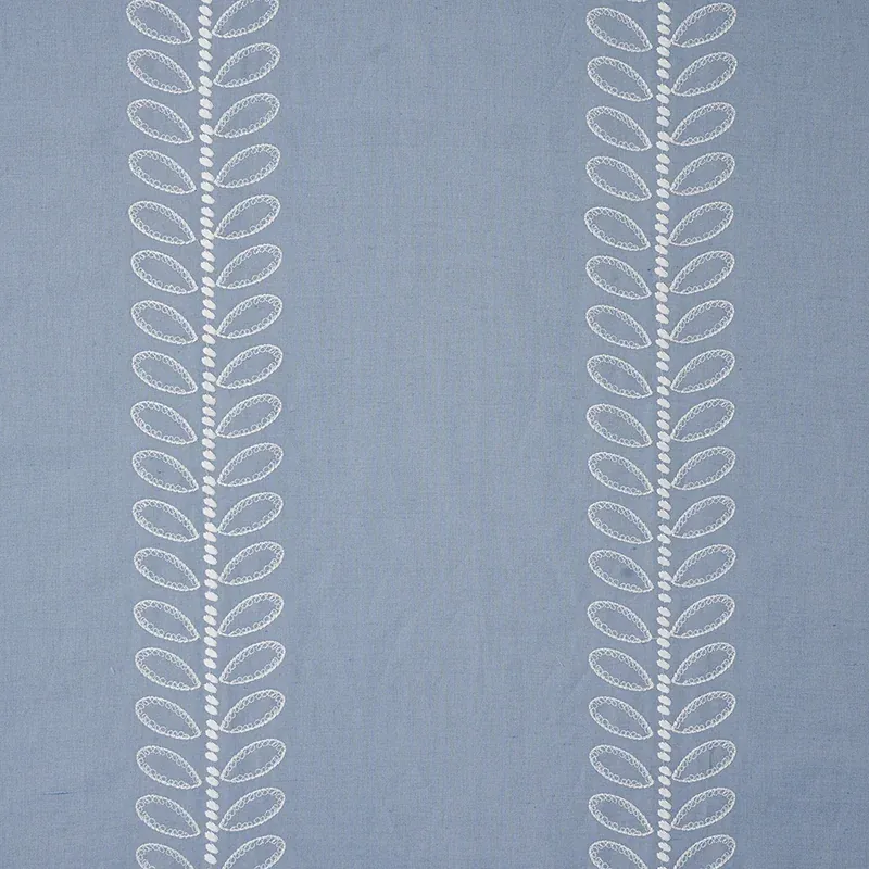 CAMILE EMBROIDERY fabric SKY color by Schumacher