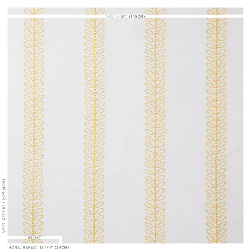 CAMILE EMBROIDERY fabric YELLOW color by Schumacher