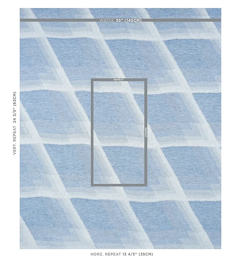 CANSO CASEMENT Fabric – BLUE | Schumacher | Wallpaper Twins CANSO CASEMENT fabric BLUE color by Schumacher