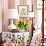 CAPRI Fabric – RED/WHITE | Schumacher | Wallpaper Twins CAPRI fabric RED/WHITE color by Schumacher