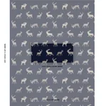 CARIBOU EMBROIDERY Fabric – NAVY | Schumacher | Wallpaper Tw CARIBOU EMBROIDERY fabric NAVY color by Schumacher