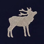 CARIBOU EMBROIDERY Fabric – NAVY | Schumacher | Wallpaper Tw CARIBOU EMBROIDERY fabric NAVY color by Schumacher