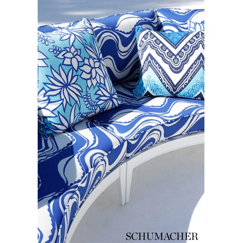 CARMEL COASTLINE PRINT Fabric – SURF | Schumacher | Wallpape CARMEL COASTLINE PRINT fabric SURF color by Schumacher