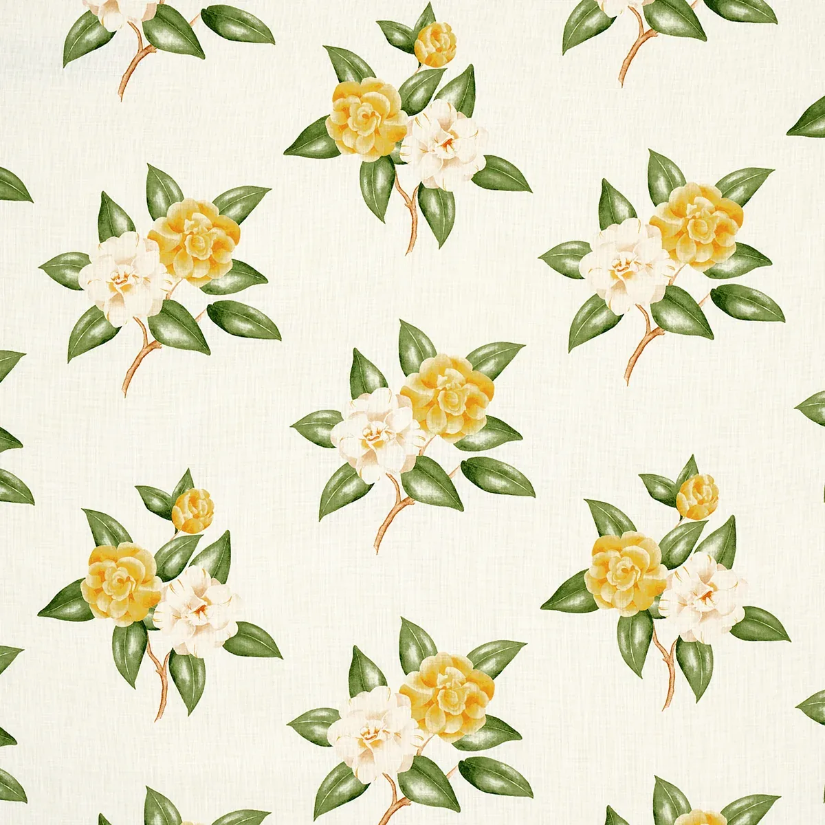 CASABLANCA FLORAL INDOOR/OUTDOOR fabric PALE YELLOW color by Schumacher