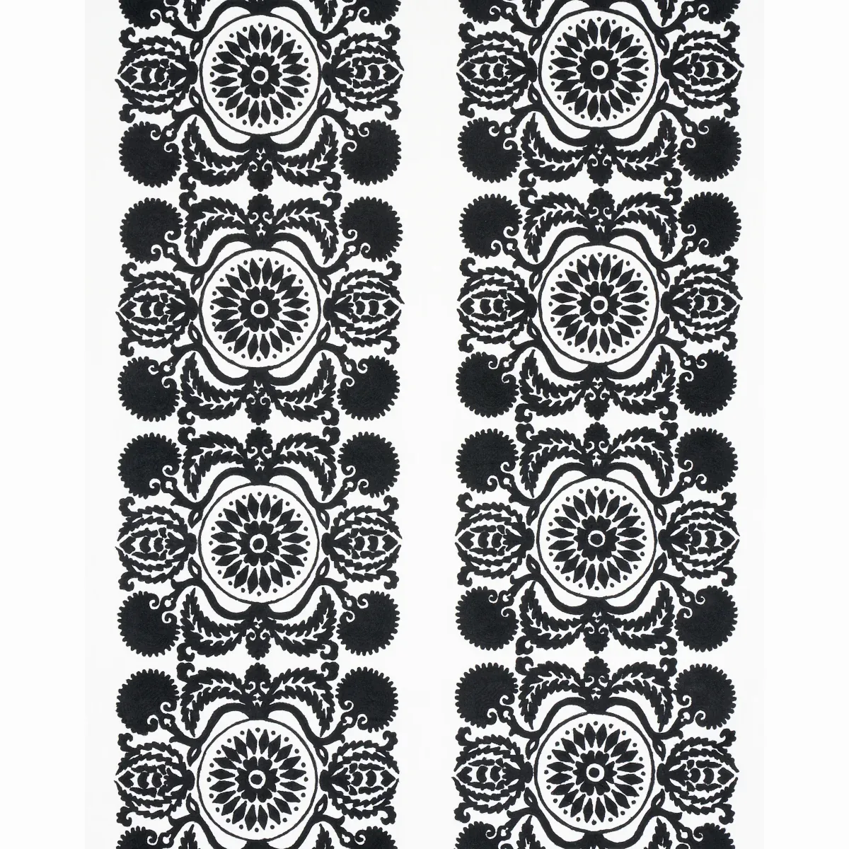 CASTANET EMBROIDERY Fabric – BLACK | Schumacher | Wallpaper CASTANET EMBROIDERY fabric BLACK color by Schumacher