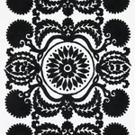 CASTANET EMBROIDERY Fabric – BLACK | Schumacher | Wallpaper CASTANET EMBROIDERY fabric BLACK color by Schumacher