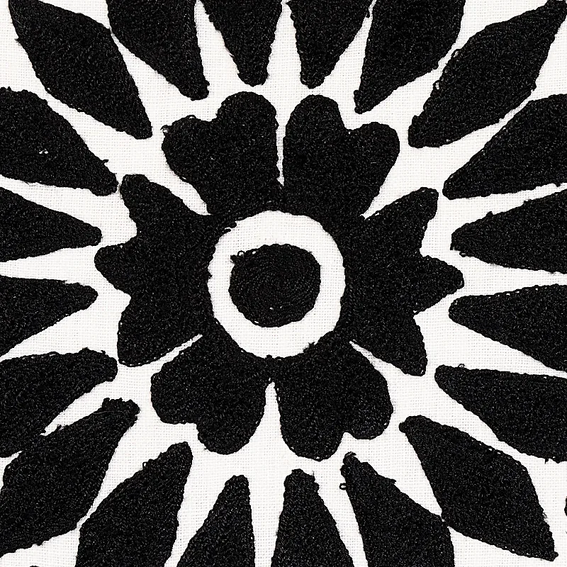 CASTANET EMBROIDERY Fabric – BLACK | Schumacher | Wallpaper CASTANET EMBROIDERY fabric BLACK color by Schumacher