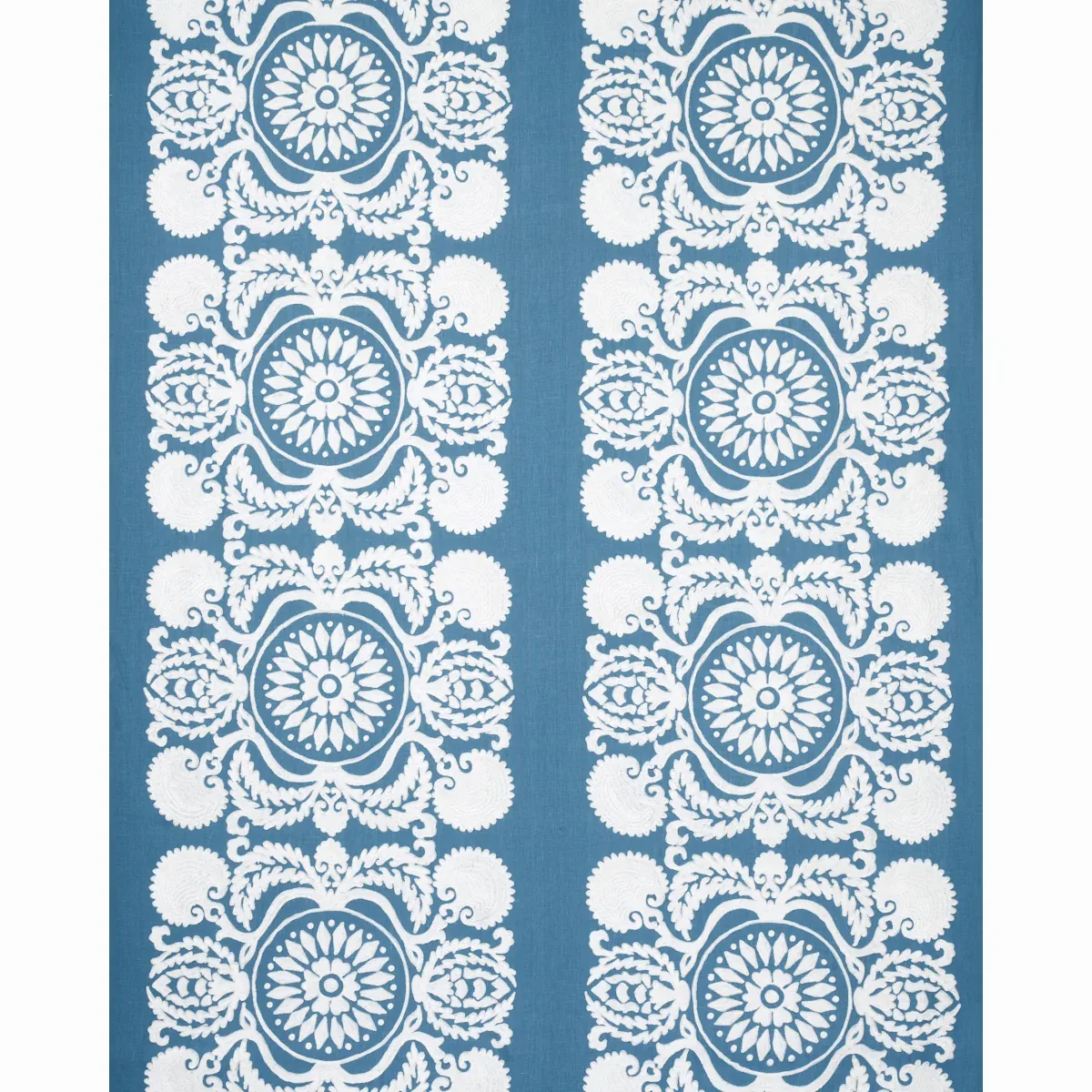 CASTANET EMBROIDERY fabric CHAMBRAY color by Schumacher