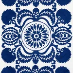 CASTANET EMBROIDERY Fabric – COBALT | Schumacher | Wallpaper CASTANET EMBROIDERY fabric COBALT color by Schumacher