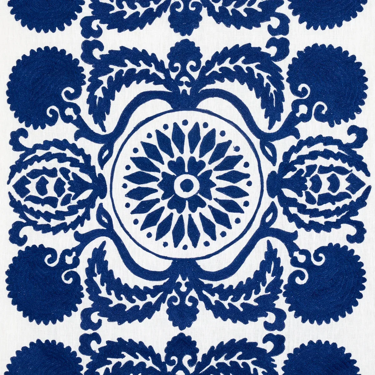 CASTANET EMBROIDERY Fabric – COBALT | Schumacher | Wallpaper CASTANET EMBROIDERY fabric COBALT color by Schumacher