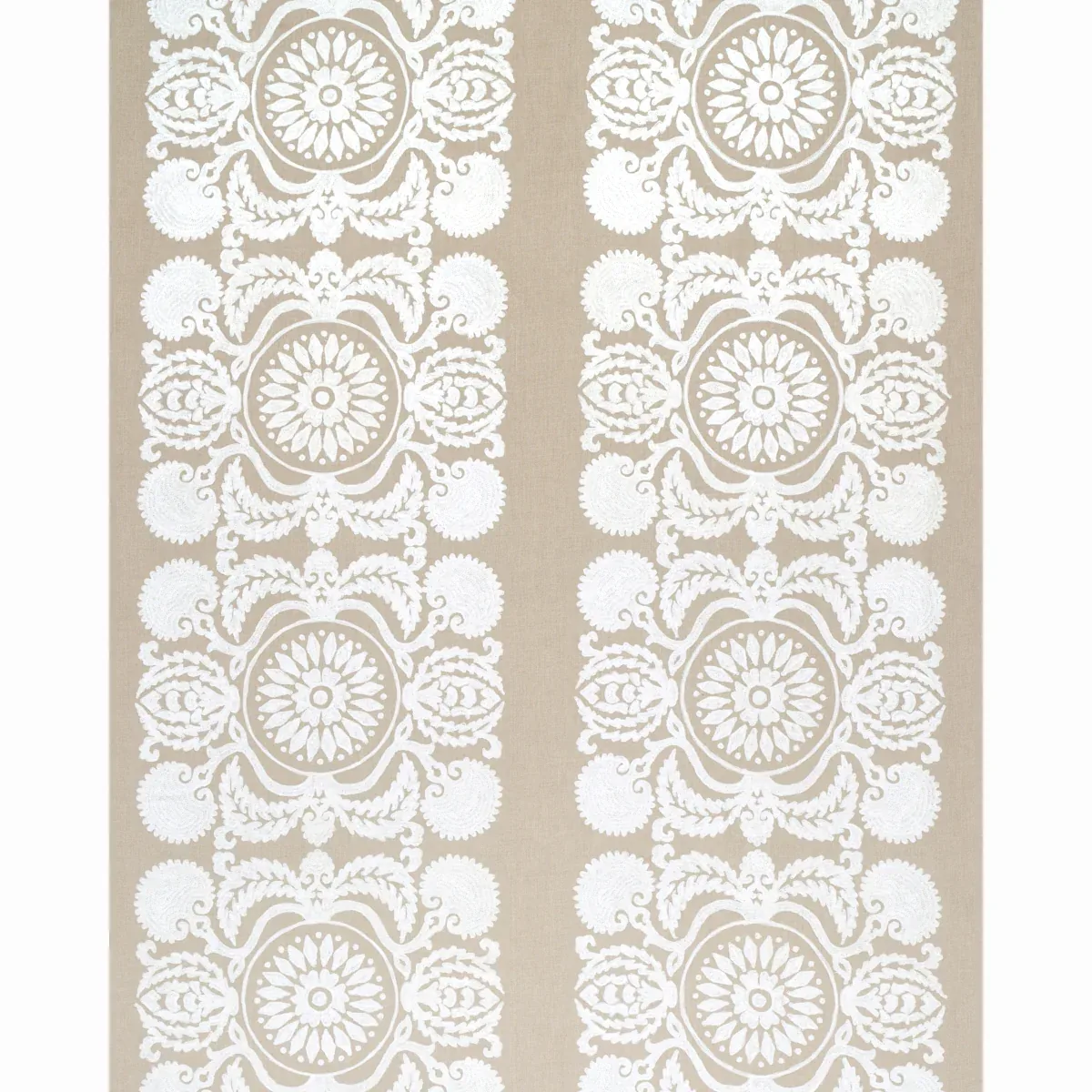CASTANET EMBROIDERY Fabric – NATURAL | Schumacher | Wallpape CASTANET EMBROIDERY fabric NATURAL color by Schumacher
