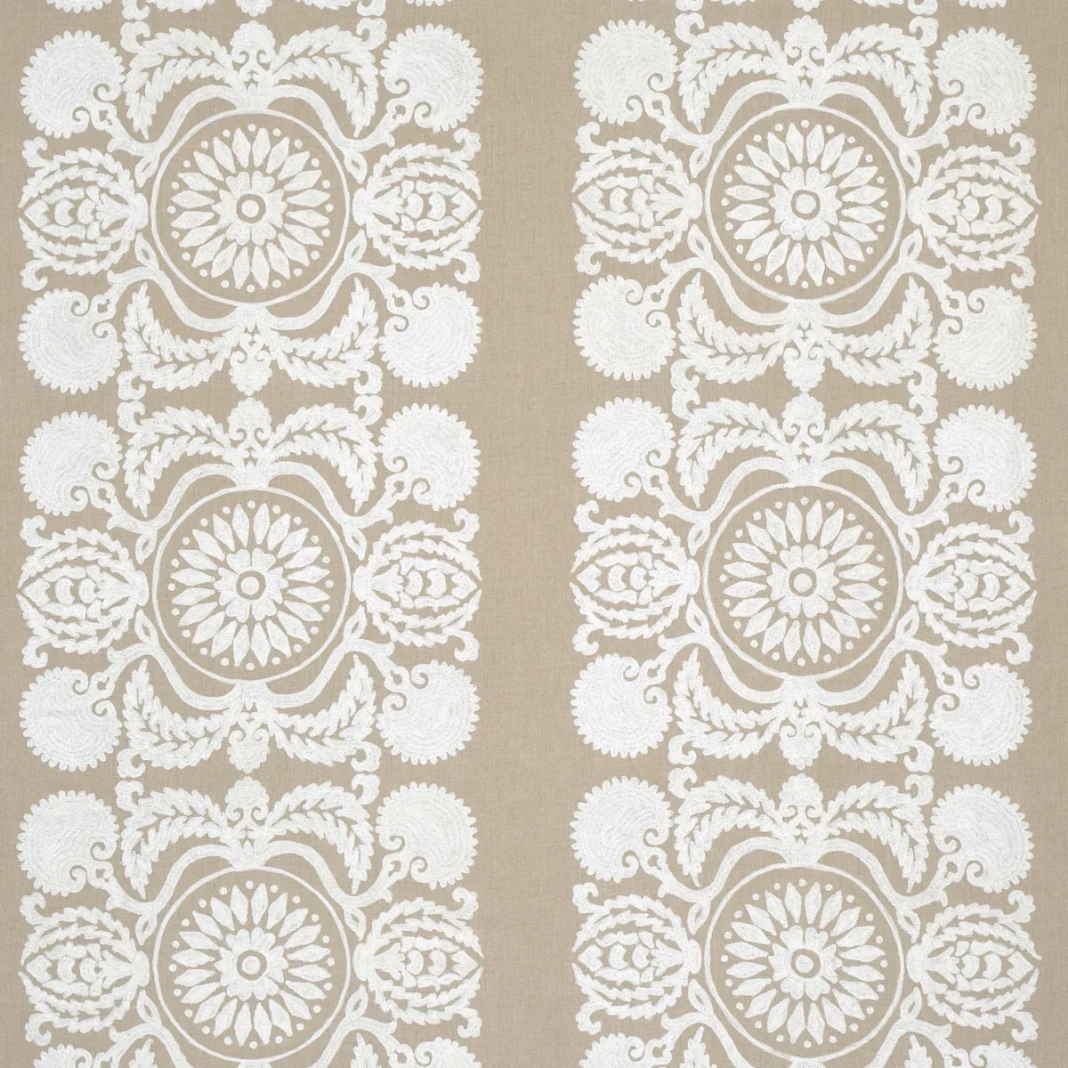 CASTANET EMBROIDERY fabric NATURAL color by Schumacher