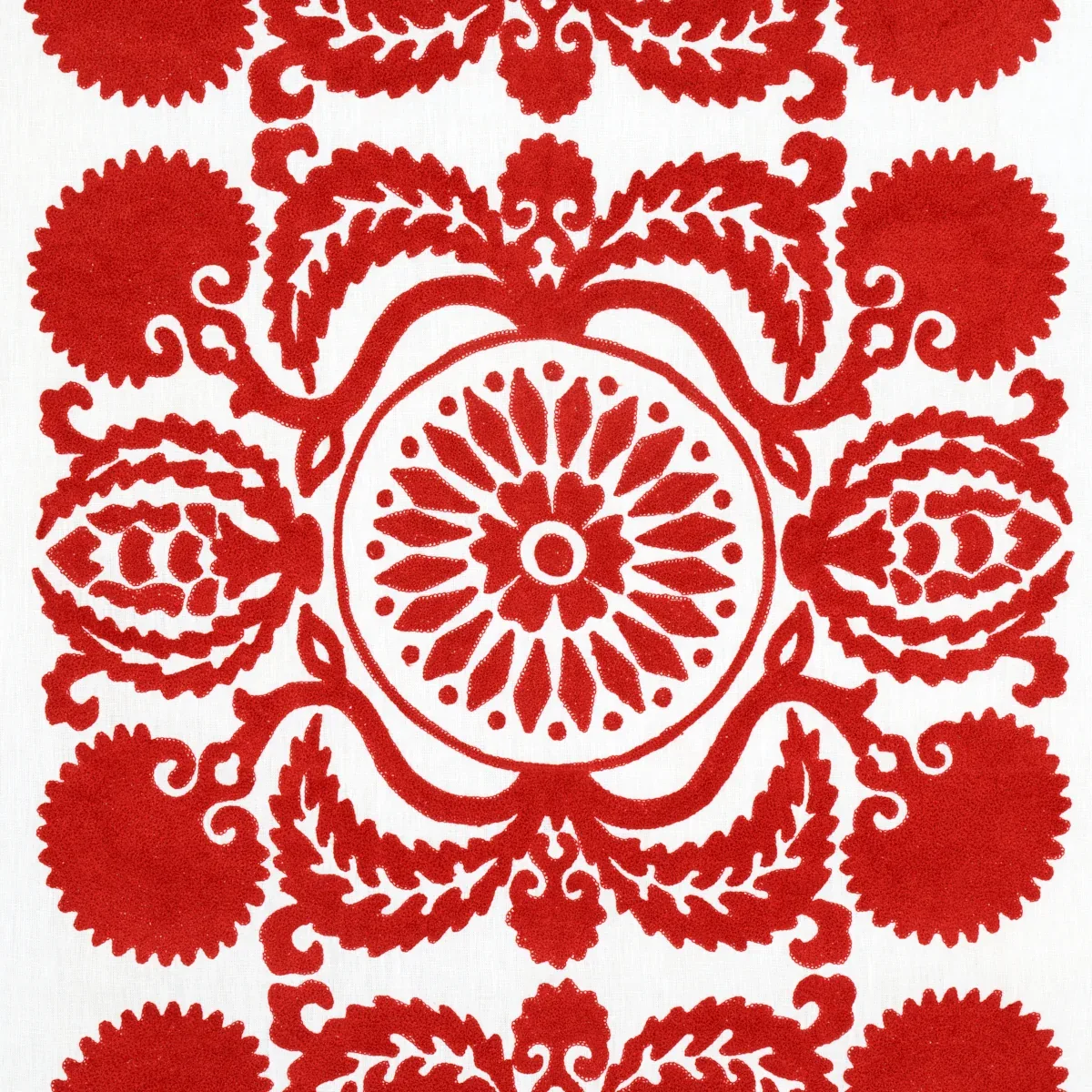 CASTANET EMBROIDERY Fabric – RED | Schumacher | Wallpaper Tw CASTANET EMBROIDERY fabric RED color by Schumacher