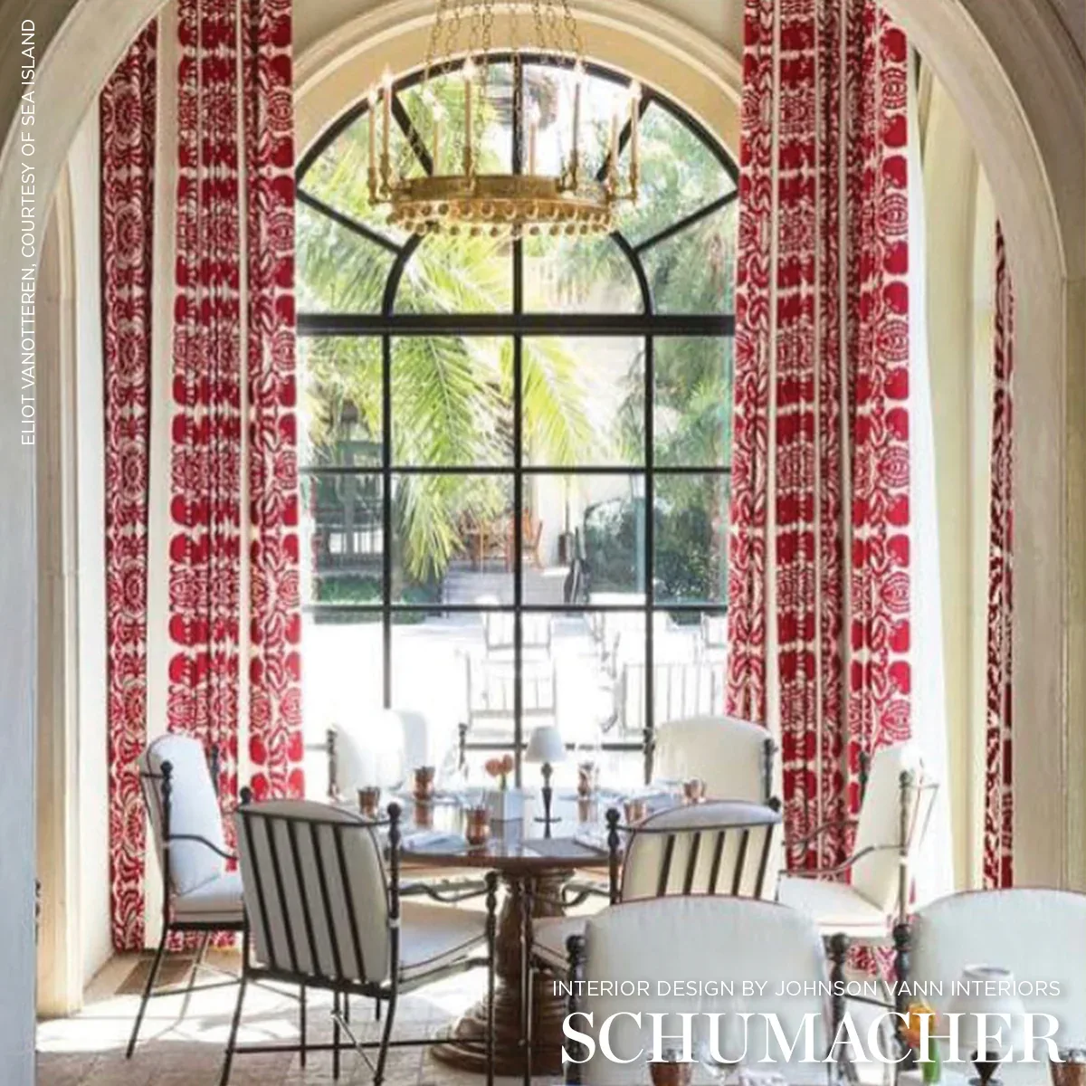 CASTANET EMBROIDERY Fabric – RED | Schumacher | Wallpaper Tw CASTANET EMBROIDERY fabric RED color by Schumacher