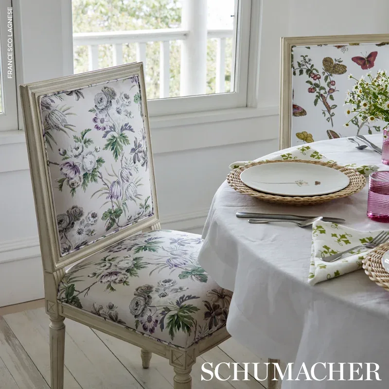 CECIL CHINTZ Fabric – WISTERIA | Schumacher | Wallpaper Twin CECIL CHINTZ fabric WISTERIA color by Schumacher