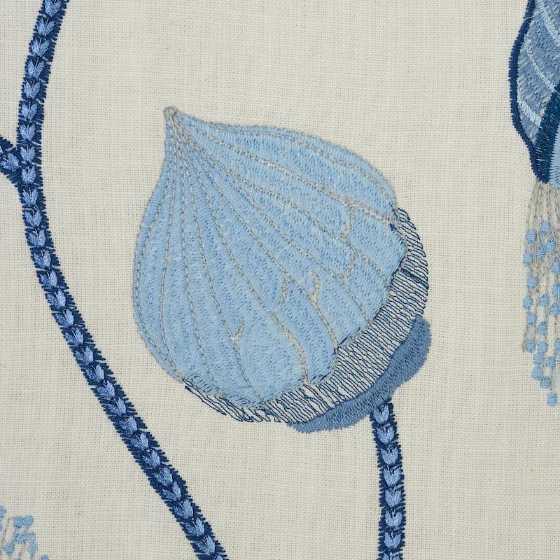 Celinda Embroidery fabric BLUE color by Schumacher