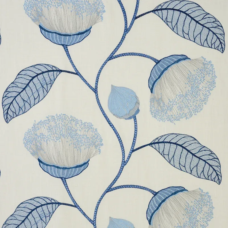 Celinda Embroidery fabric BLUE color by Schumacher