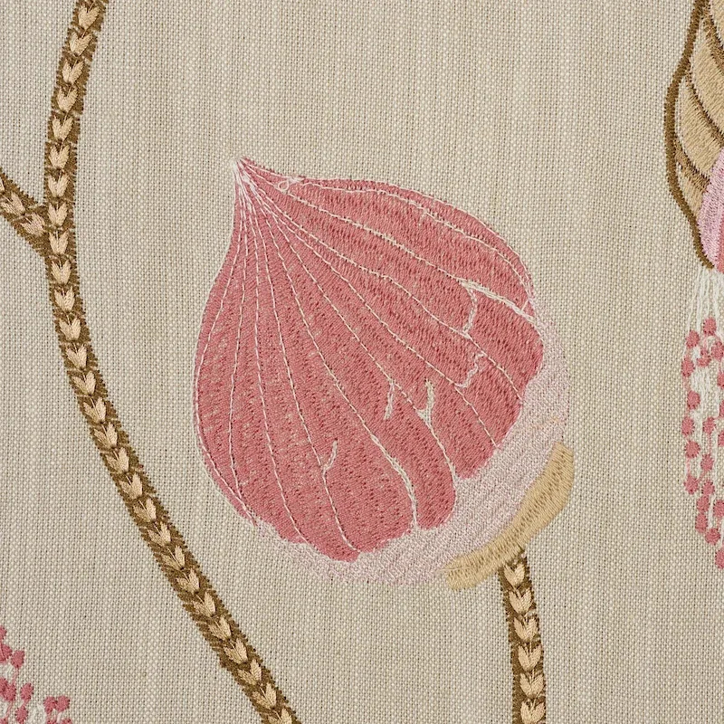 Celinda Embroidery fabric BLUSH color by Schumacher