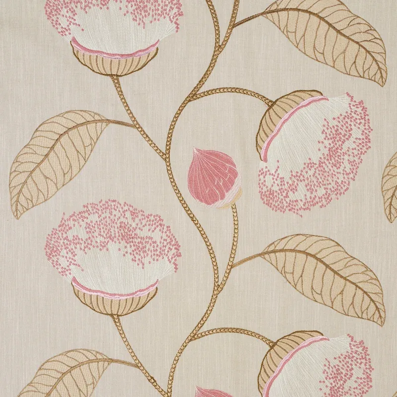 Celinda Embroidery fabric BLUSH color by Schumacher
