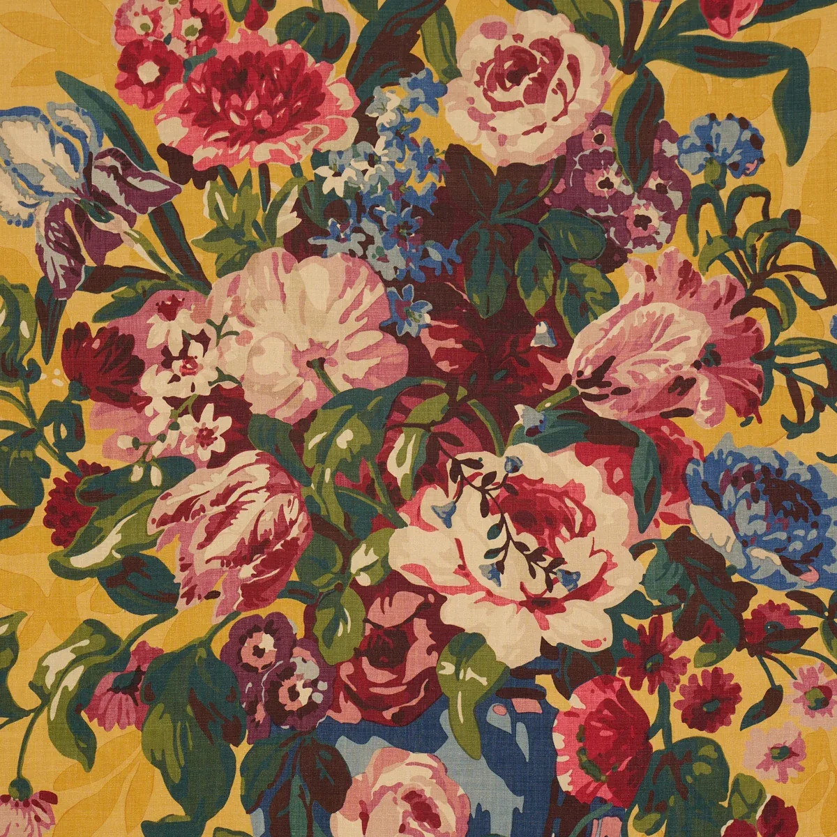 CENTENNIAL BOUQUET fabric DOCUMENT OCHRE color by Schumacher