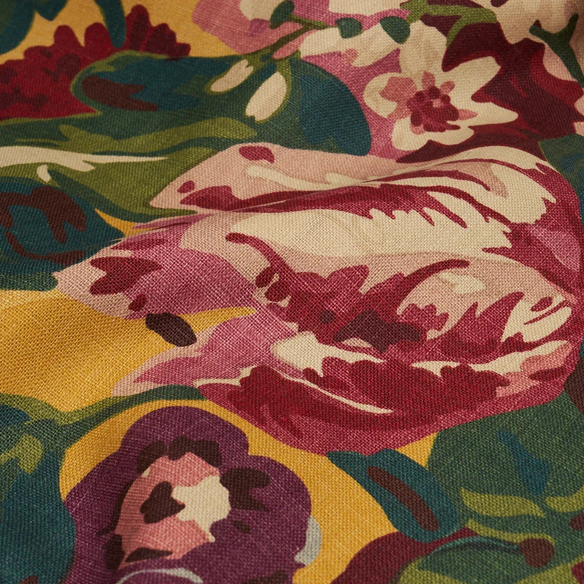 CENTENNIAL BOUQUET fabric DOCUMENT OCHRE color by Schumacher