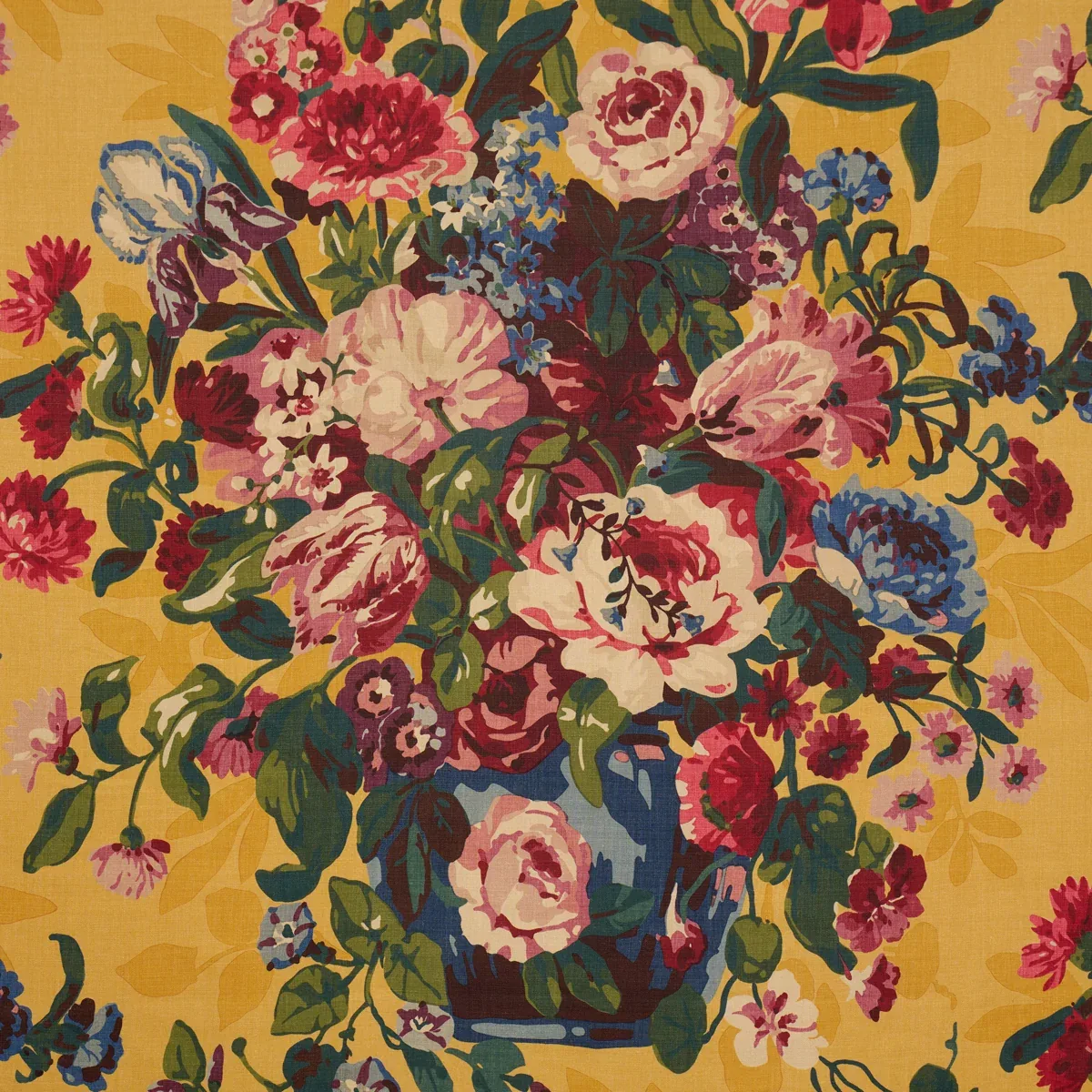 CENTENNIAL BOUQUET fabric DOCUMENT OCHRE color by Schumacher