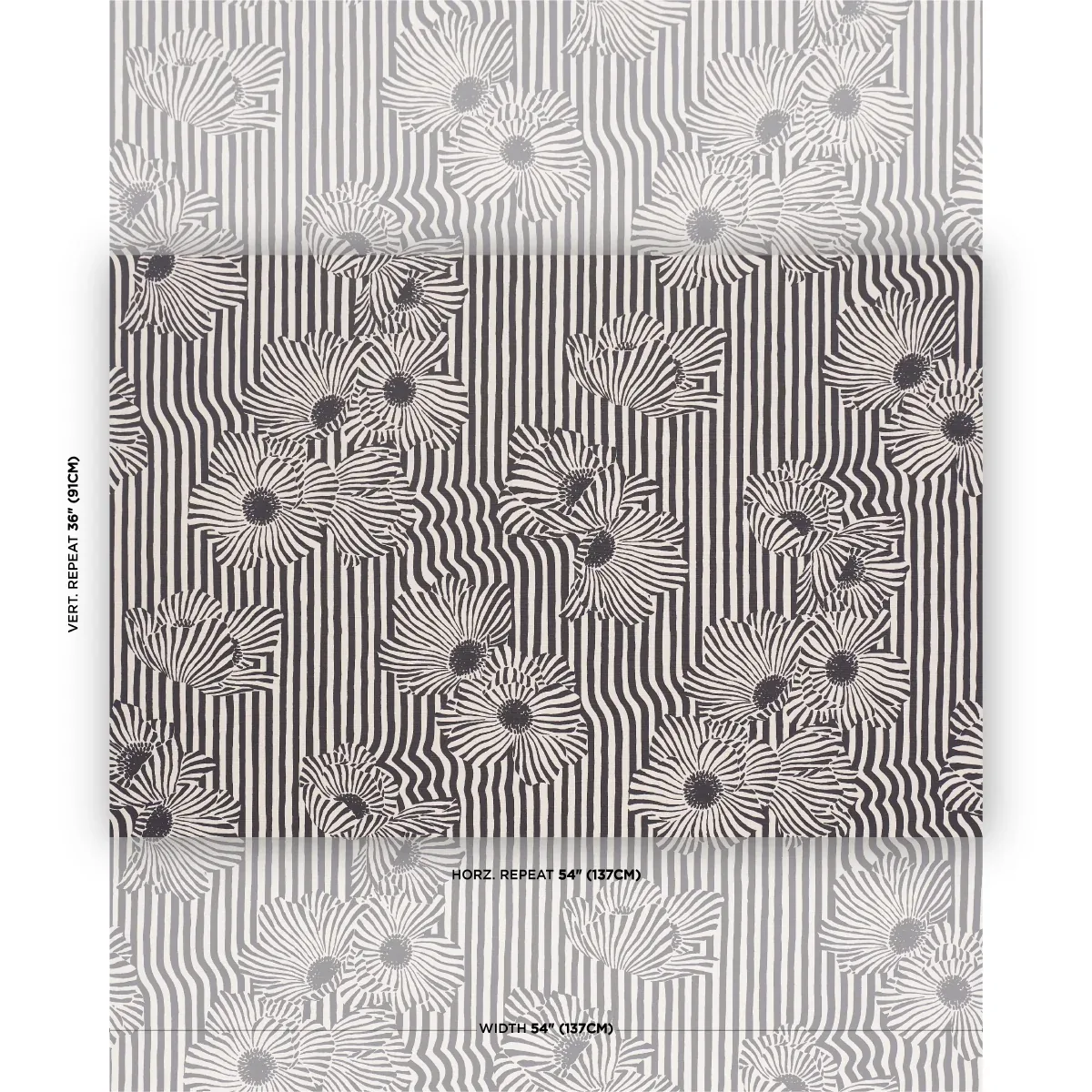 CHANEY FLORAL Fabric – CARBON | Schumacher | Wallpaper Twins CHANEY FLORAL fabric CARBON color by Schumacher