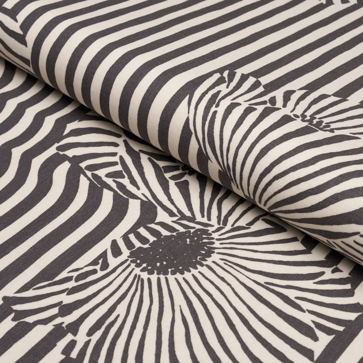 CHANEY FLORAL Fabric – CARBON | Schumacher | Wallpaper Twins CHANEY FLORAL fabric CARBON color by Schumacher
