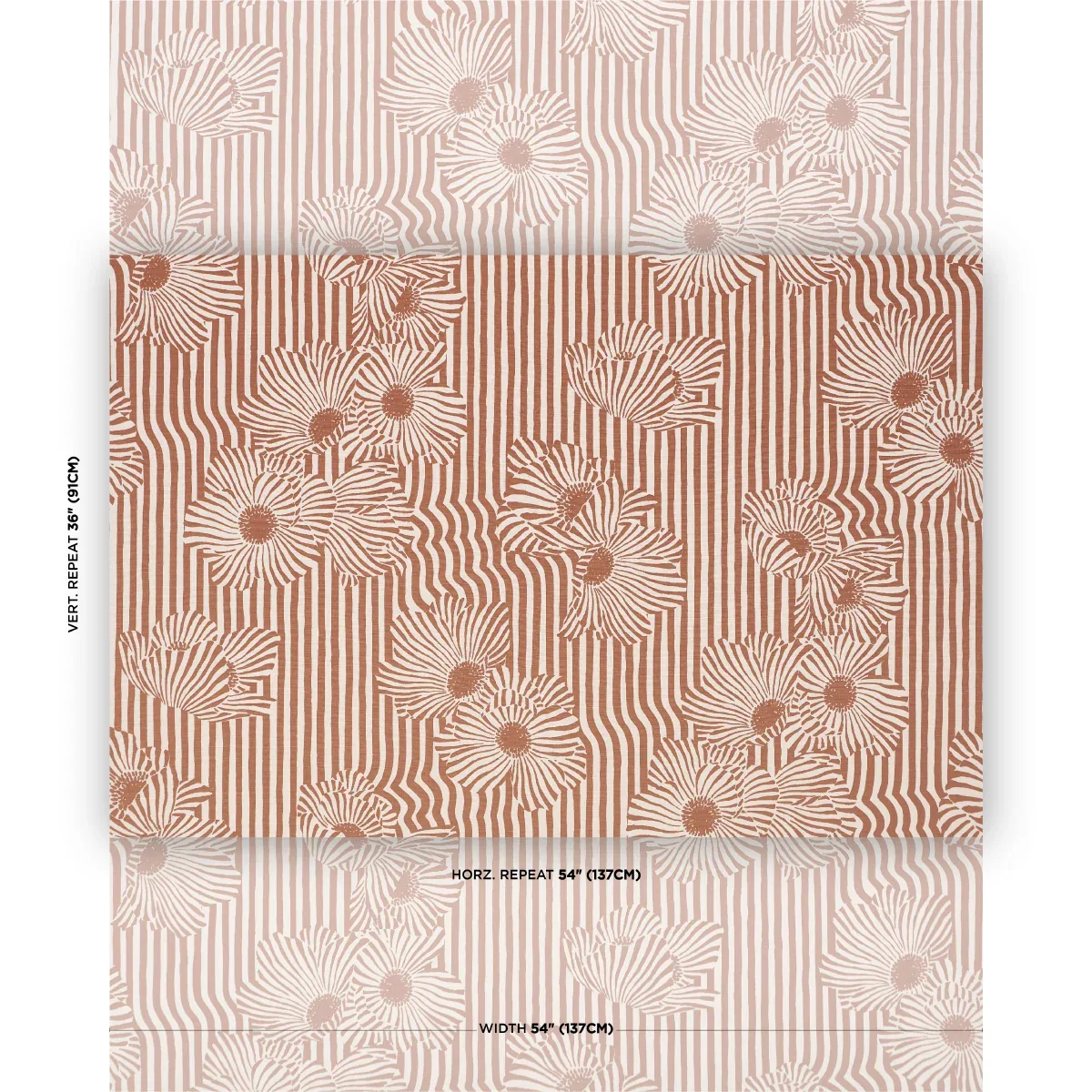 CHANEY FLORAL fabric TERRACOTTA color by Schumacher