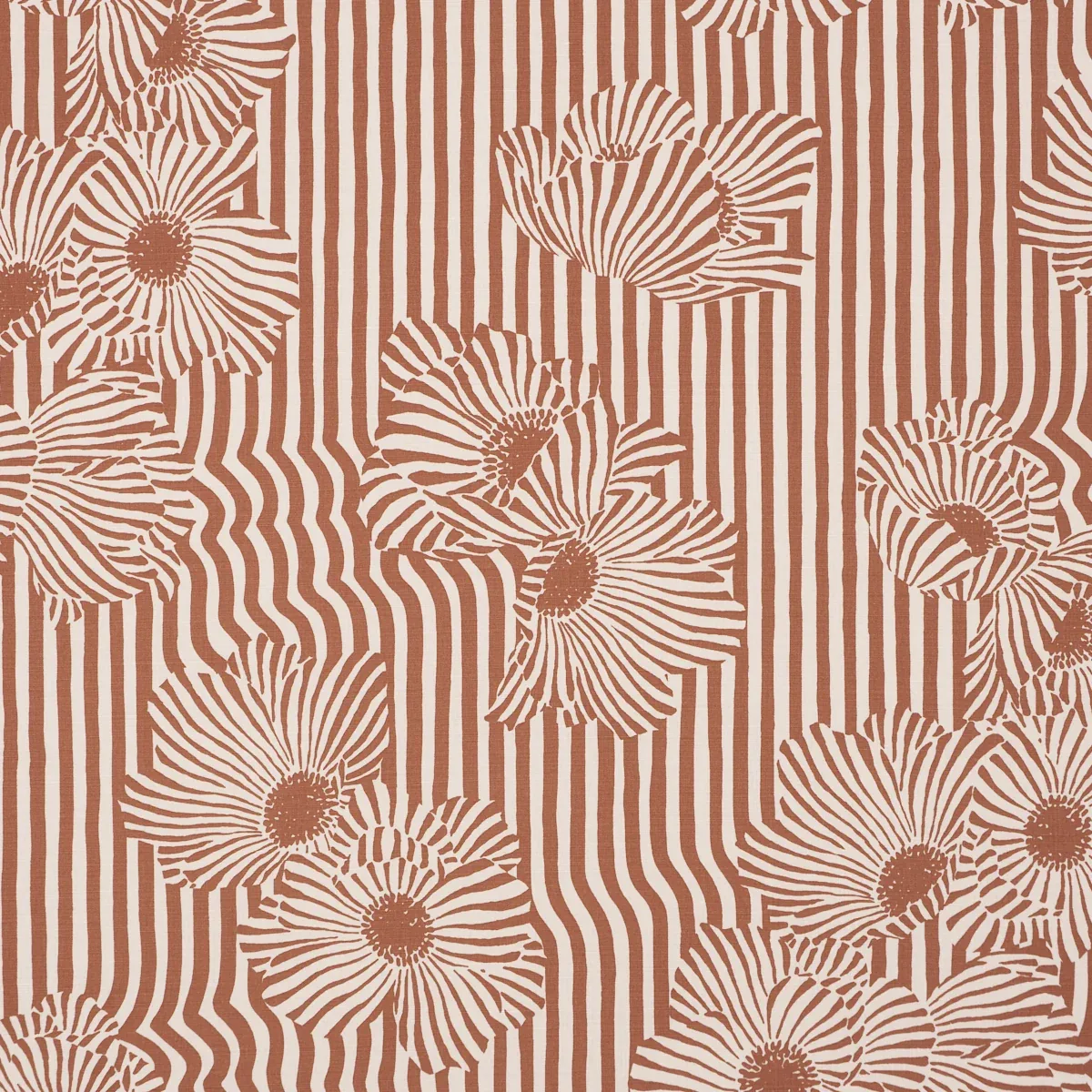 CHANEY FLORAL fabric TERRACOTTA color by Schumacher