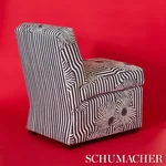 CHANEY STRIPE Fabric – CARBON | Schumacher | Wallpaper Twins CHANEY STRIPE fabric CARBON color by Schumacher