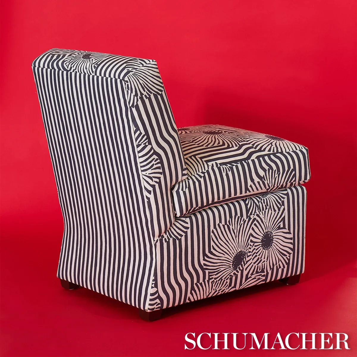 CHANEY STRIPE Fabric – CARBON | Schumacher | Wallpaper Twins CHANEY STRIPE fabric CARBON color by Schumacher