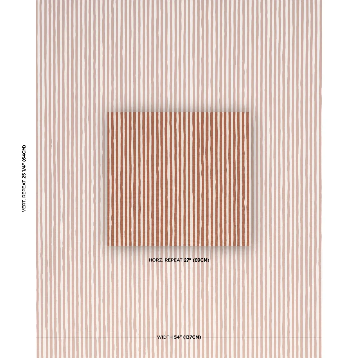 CHANEY STRIPE Fabric – TERRACOTTA | Schumacher | Wallpaper T CHANEY STRIPE fabric TERRACOTTA color by Schumacher