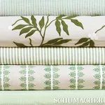 CHAREE SILK STRIPE fabric GREEN color by Schumacher