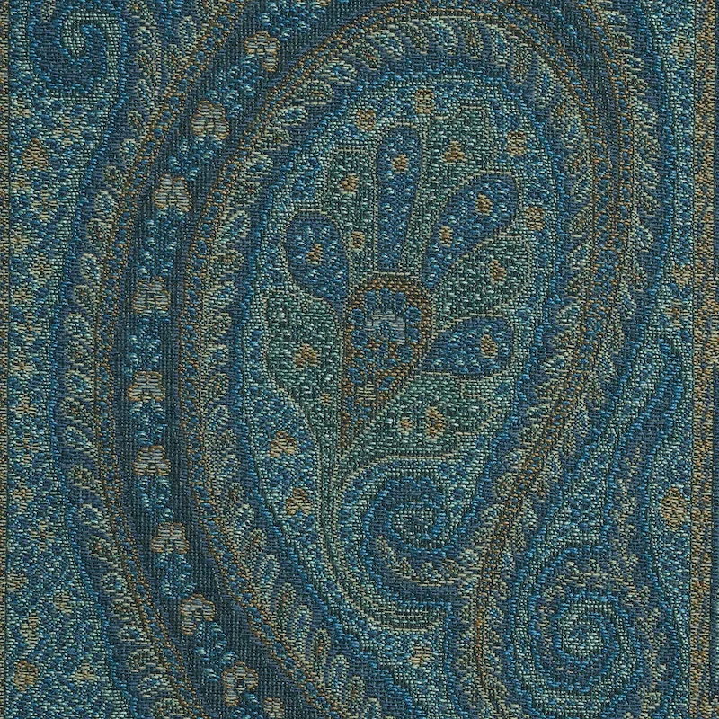 CHATELAINE PAISLEY fabric BLUE color by Schumacher