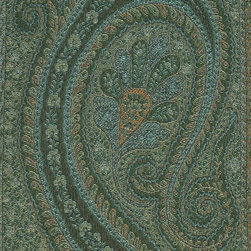 CHATELAINE PAISLEY Fabric – JADE | Schumacher | Wallpaper Tw CHATELAINE PAISLEY fabric JADE color by Schumacher